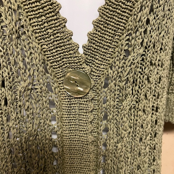 Susan Bristol Cotton/Nylon Open Weave Sweater Size M - Picture 7 of 8